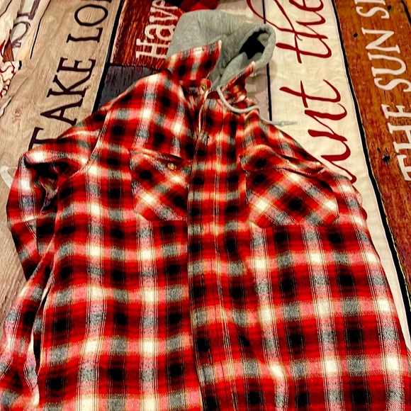 Field & Stream Jackets & Coats Red Field And Stream Large Flannel Jacket With Hood Poshmark